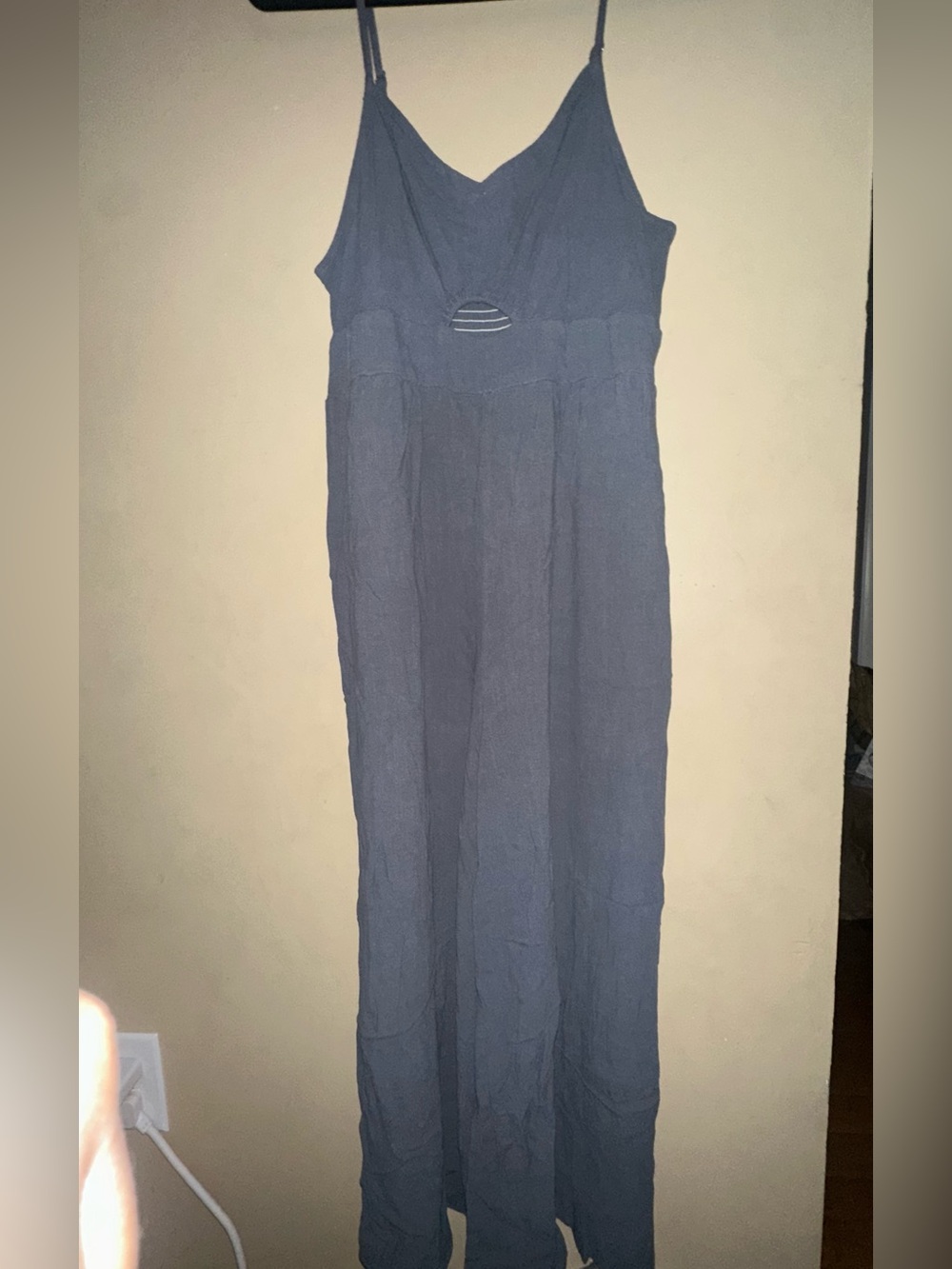 Women's Blue Spaghetti Strap Jumpsuit mid cutout